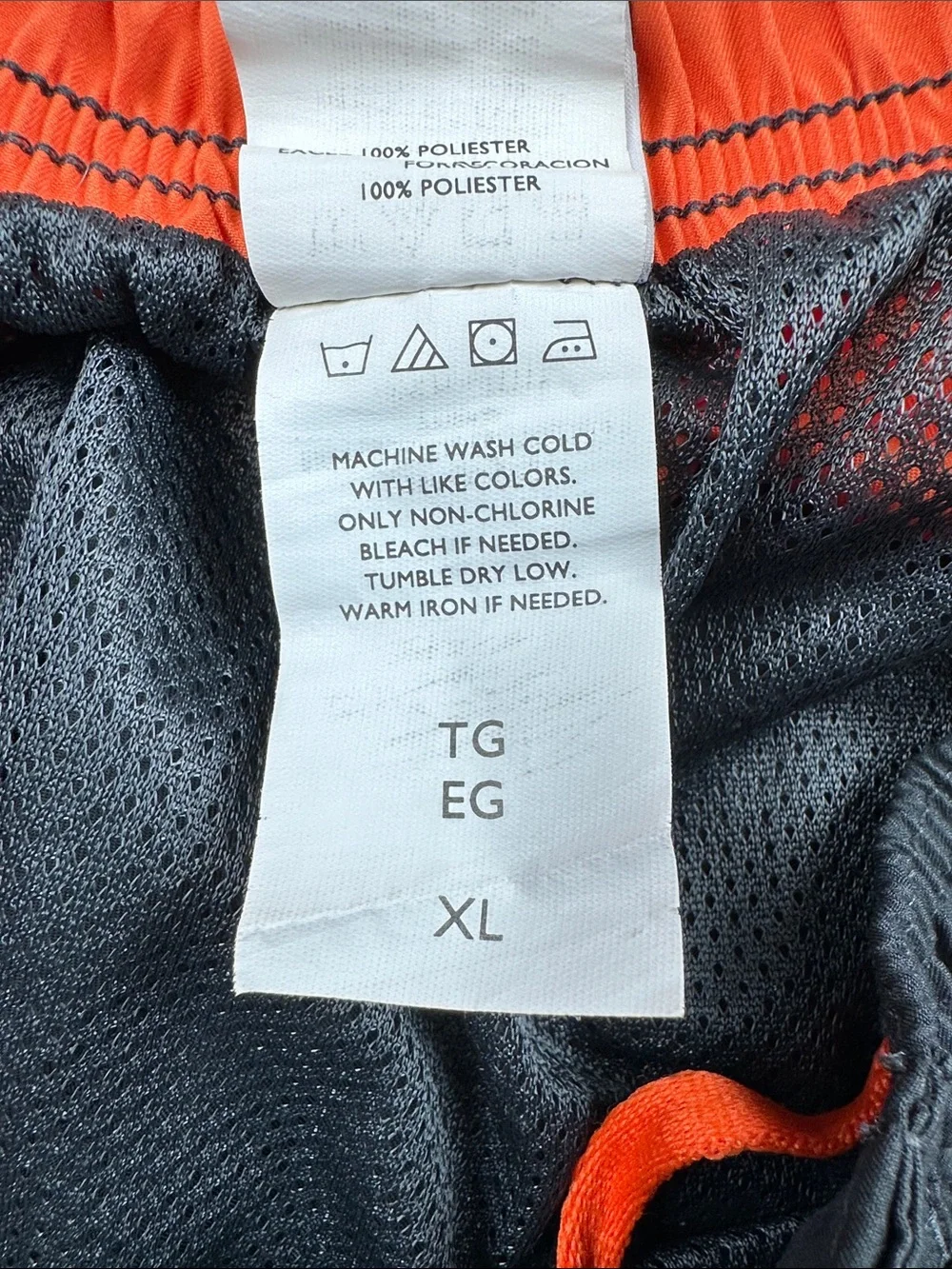 Nike Swim Volley Shorts Mens XL Black Orange Lined Drawstring Beach Trunks